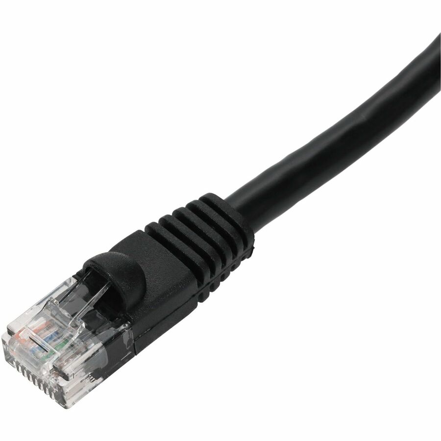 Black 10 ft Cat 6A snagless PVC Ethernet cable with RJ-45 male connectors — alternate view 1