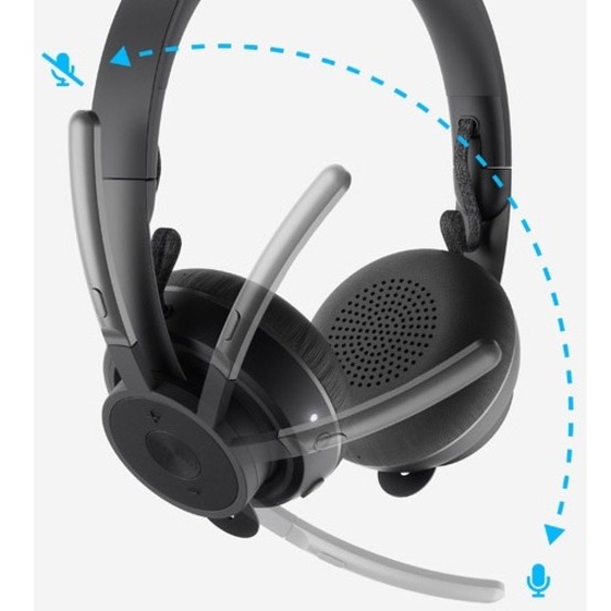 Logitech Zone Wireless Headset - Stereo - Wireless - Bluetooth - 98.4 ft - 30 Hz - 13 kHz - Over-the-head - Binaural - Circumaural - Omni-directional, MEMS Technology, Electret, Condenser, Noise Cancelling Microphone - Noise Canceling - PC Headsets & Accessories - LOG981000853
