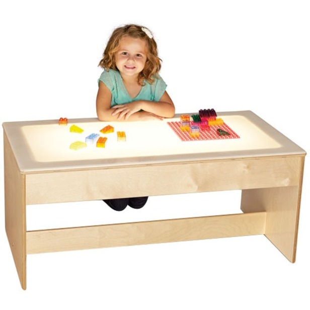 Jonti-Craft Large Light Table - Rectangle Top - 42.5" Table Top Width x 22.5" Table Top Depth - 18.5" Height - Acrylic, Baltic Birch - Light Tables, Panels & Accessories - JNT5853JC