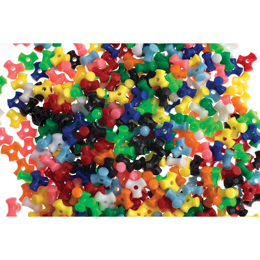 John Bead Jar - Tri Beads Multi 1200pcs - Assorted Shapes - 1200 / Pack - Assorted - Plastic - Beads & Jewellery - JBD71500295