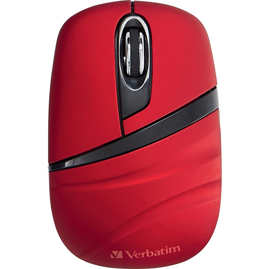 Verbatim Wireless Mini Travel Mouse, Commuter Series - Red