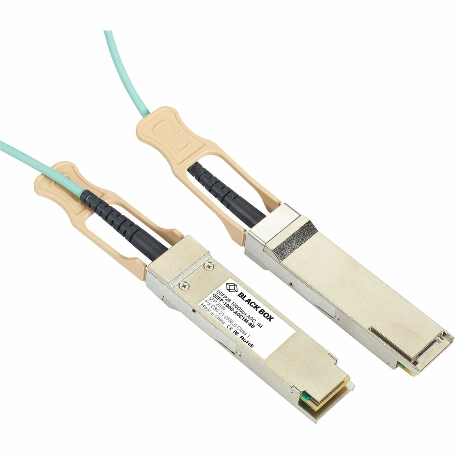 Black Box QSFP 100 Gbps active optical cable, 3 m, black, Cisco compatible — alternate view 1