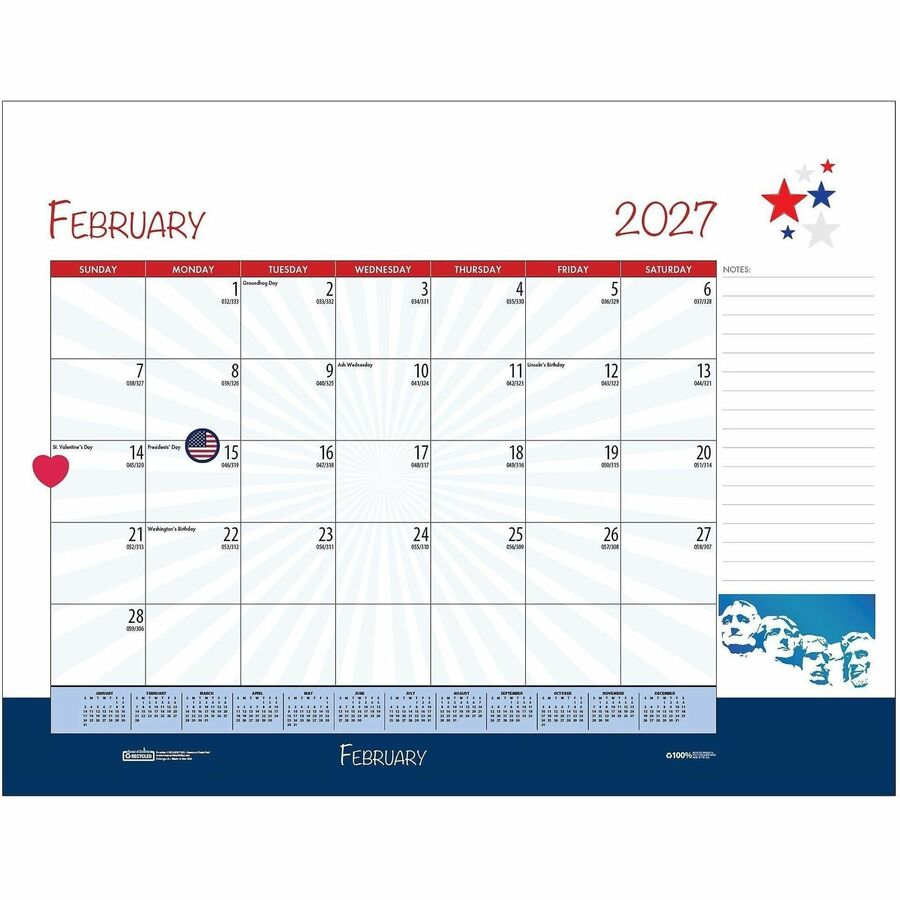 Picture of House of Doolittle Seasonal Holiday Deskpad Calendar