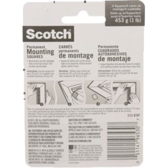 3M Scotch® Mounting Tape - 1" (25.4 mm) Length x 1" (25.4 mm) Width - 1 / Pack - Mounting Tapes - MMM111ESF