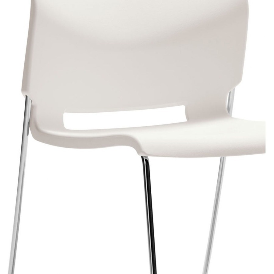 Global Popcorn Armless Chair, Polypropylene Seat & Back - Black Polypropylene Seat - Black Polypropylene Back - Steel Frame - 1 Each - Folding/Stacking Chairs & Carts - GLB436238