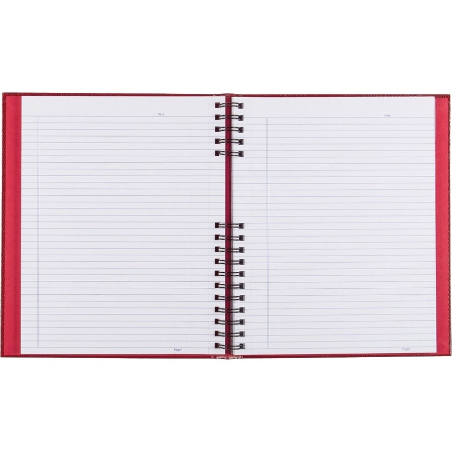 Blueline NotePro Notebook - 150 Sheets - 300 Pages - Twin Wirebound - Ruled - 10.75" (273.05 mm) x 8.50" (215.90 mm) - Micro Perforated, Self-adhesive Tab, Index Sheet, Storage Pocket - Recycled - 1Each -  - BLIA10300RED