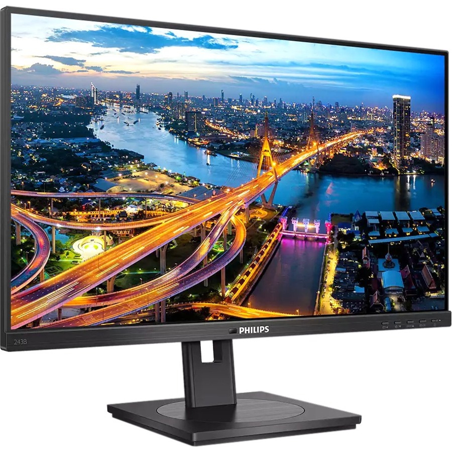 Philips 243B1 24" Class Full HD LCD Monitor - 16:9 - Textured Black