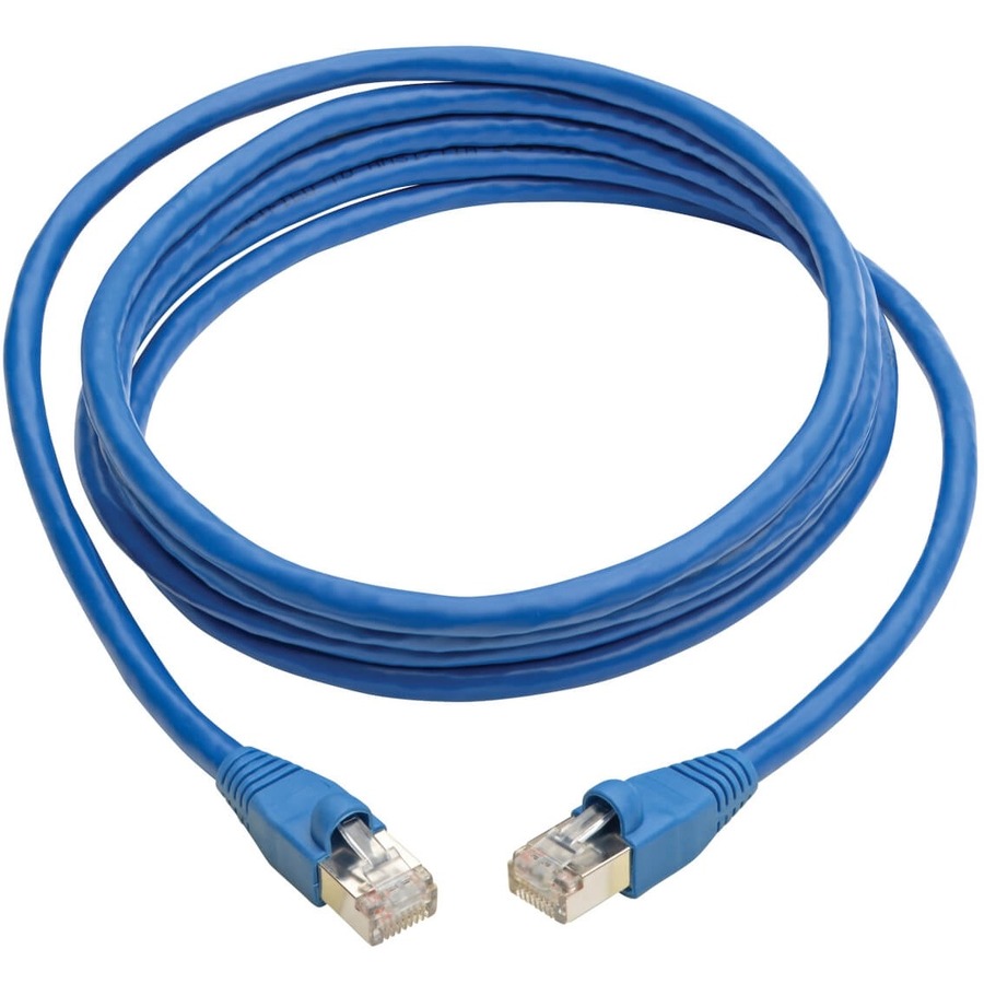 Eaton Tripp Lite Series Cat6a 10G Snagless Shielded STP Ethernet Cable (RJ45 M/M), PoE, Blue, 8 ft. (2.43 m)