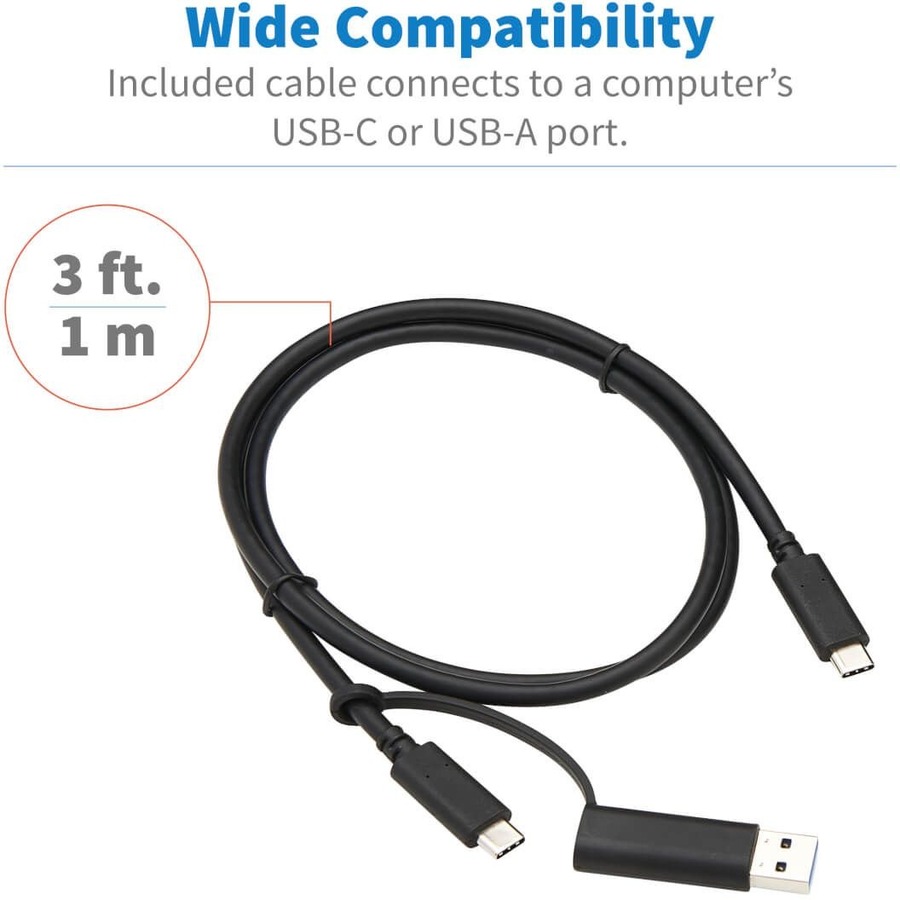 Tripp Lite by Eaton USB-C Dock Dual Display - Dual HDMI USB 3.x (5Gbps) Hub GbE 3.5 mm 85W PD Charging