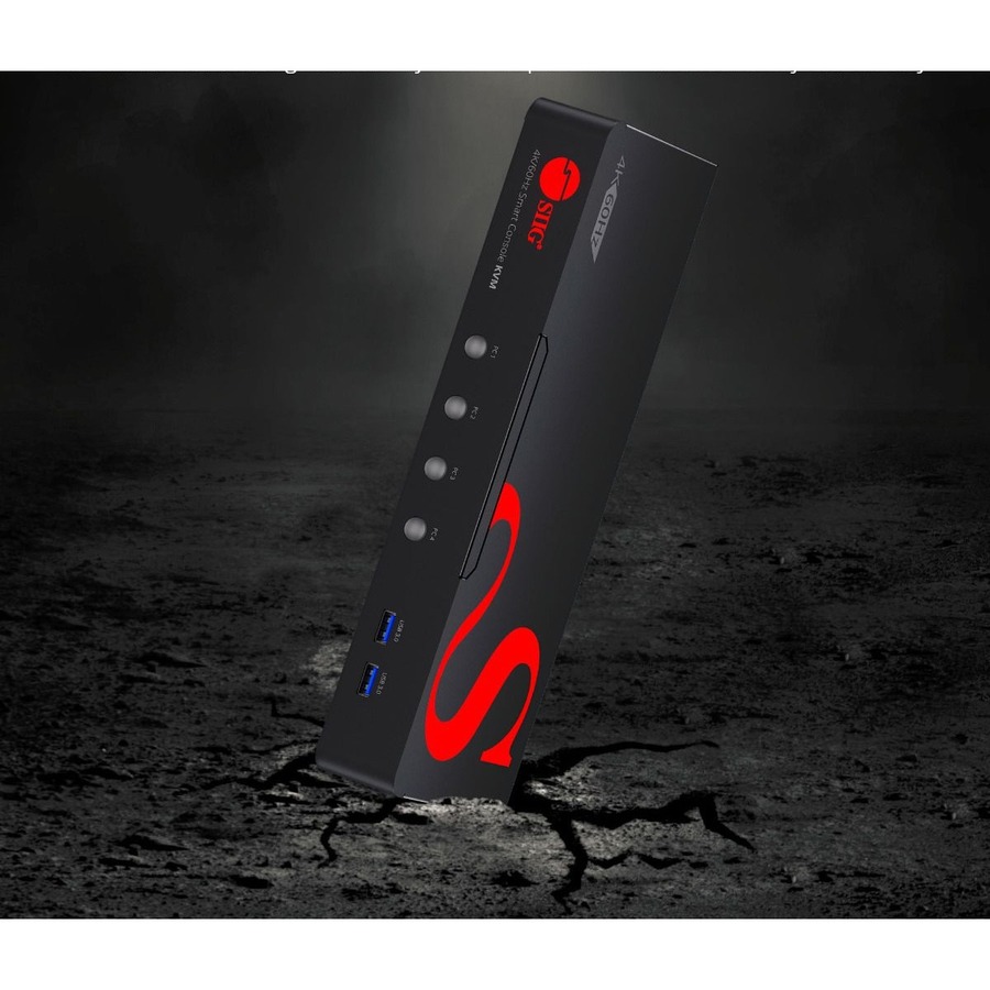 SIIG 4 Port 4K 60HZ DisplayPort 1.2 KVM Switch with USB 3.0 and Multi-Media ports