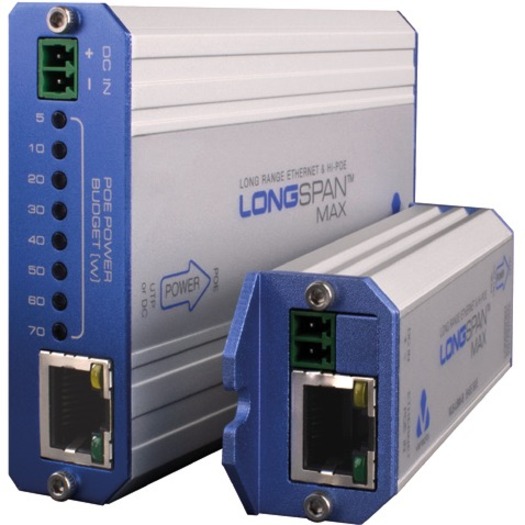 Veracity LONGSPAN Max (Base). Hi-Power, 90W long-range Ethernet, up to 820m.