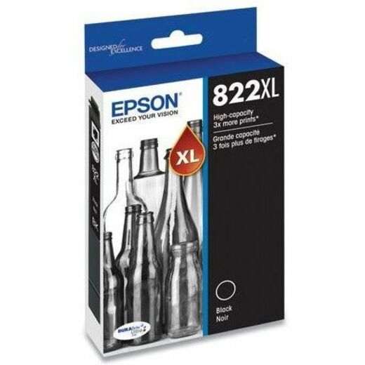 Epson T822 Original High Yield Inkjet Ink Cartridge - Black - 1 Each