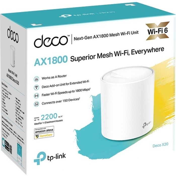 TP-Link Deco X20(1-pack) - Wi-Fi 6 IEEE 802.11ax Ethernet Wireless Router
