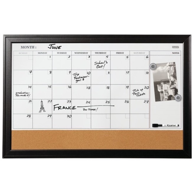 Quartet Home Décor Combination Calendar Board, 23" x 35