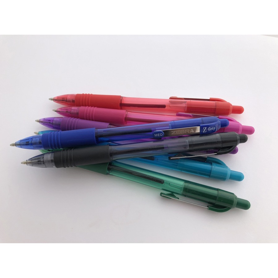 Zebra Pen Z-Grip Retractable Ballpoint Pens - 0.7 mm Pen Point Size - Retractable - Blue - 1 Dozen