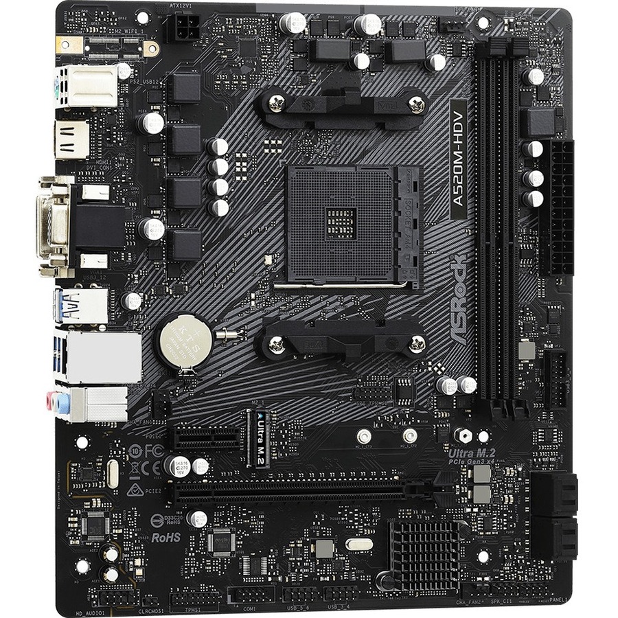 ASRock A520M-HDV Desktop Motherboard AMD A520 | PC-Canada