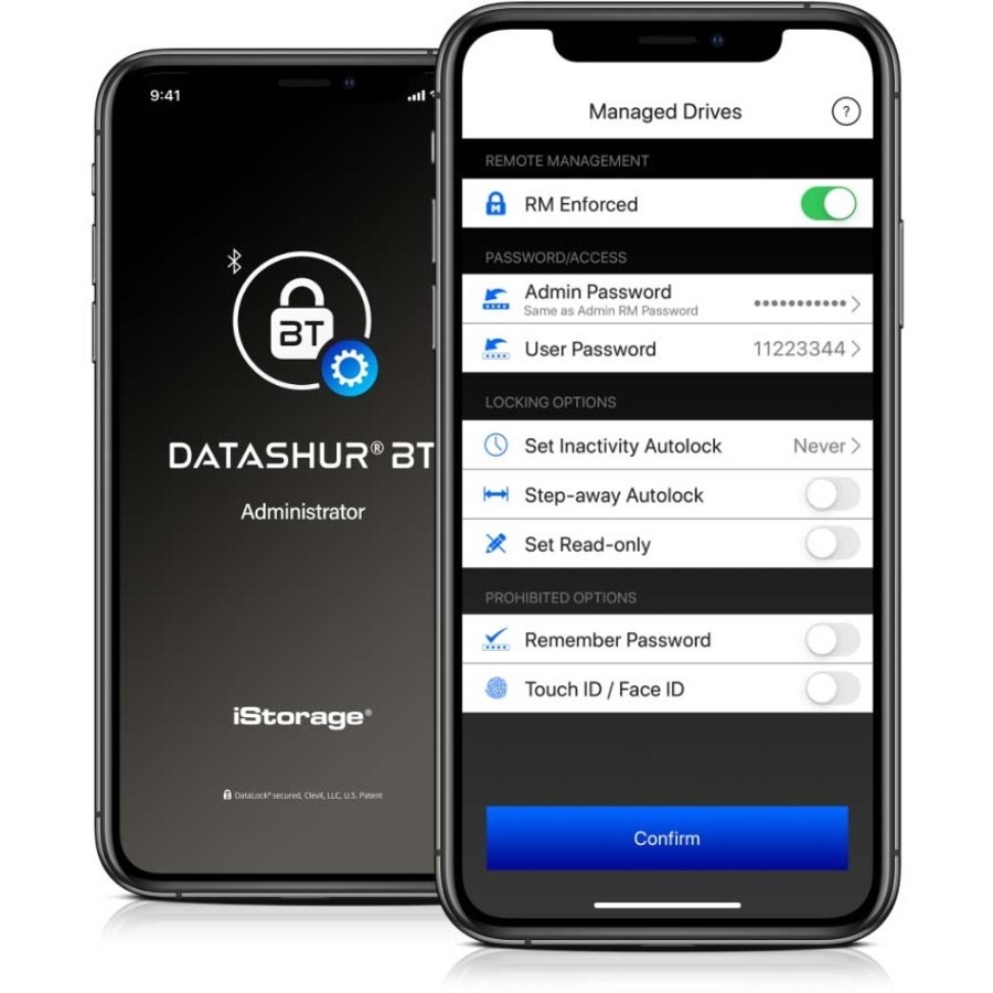 iStorage datAshur BT 16 GB | FIPS 140-2 Level 3 Certified | AES-XTS 256-bit full disk hardware encryption | Encrypted Secure Flash Drive | Unlock using your smartphone via bluetooth | Remote Management Ready