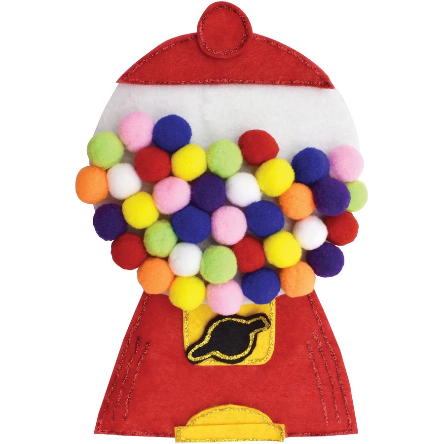 Creativity Street Peel-n-Stick Pom Pons - Craft Project - 240 Piece(s) - 0.63" (15.88 mm)Height - 240 / Pack - Assorted - Plush - Pom Poms - PACAC813001