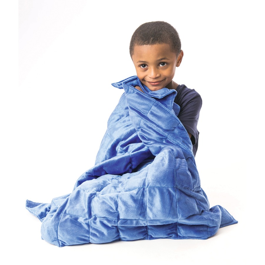 Fun and Function Soft Plush Weighted Blanket - 30" Width x 38" Length - Light Blue - Proprioceptive Input-Blankets, Vests - FAFCF6443
