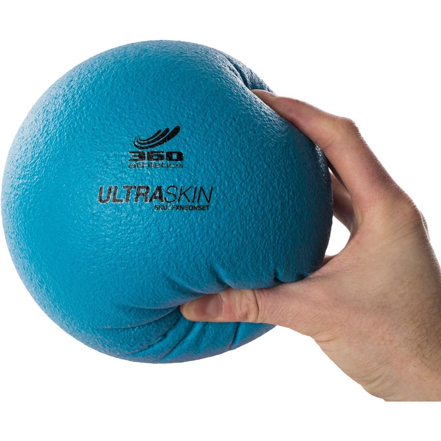 360 Athletics Neon UltraSkin Balls - Set of 6 - 7" (177.80 mm) - Foam - Sky Blue, Purple, Electric Pink, Bright Yellow, Neon Orange, Lime Green - 6 / Set - Sports Balls - AHLFXNEONSET