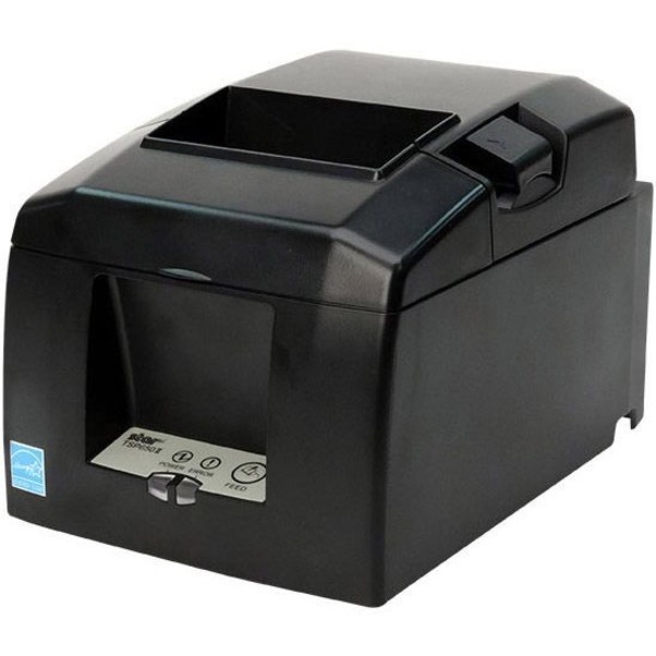 Star Micronics TSP654IISK, Liner-Free Thermal Printer for Sticky Paper, Ethernet - Cutter, External Power Supply Included, Gray