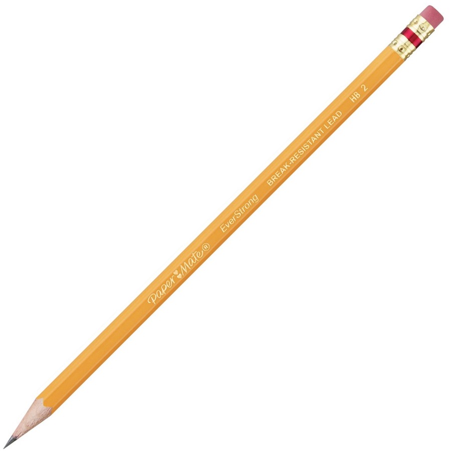 Paper Mate EverStrong Break-Resistant Pencils, #2 HB Lead - Yellow Barrel - 72 / Pack - Wood Pencils - PAP2105642