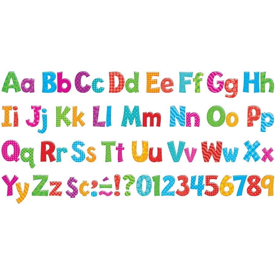 Trend Ready Letters Letter & Number - Learning Theme/Subject - Fade Resistant, Durable, Reusable, Sturdy - 4" (101.6 mm) Height - Assorted - 216 / Pack - Vinyl Numbers & Letters - TEPT79756