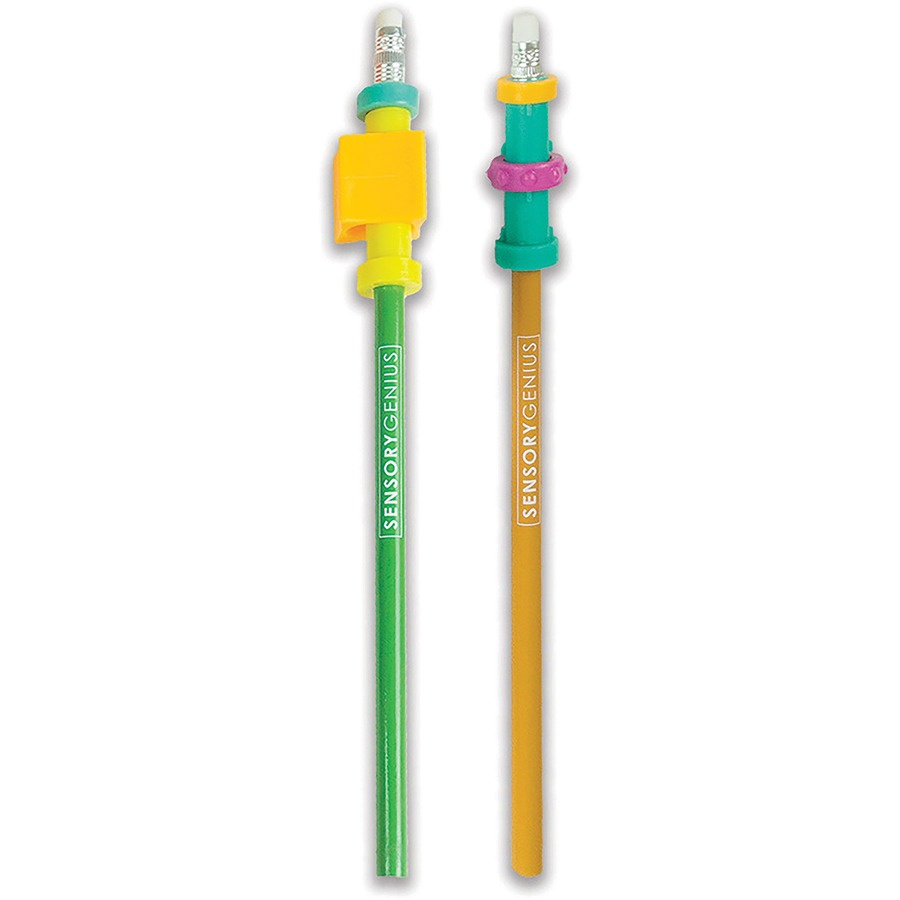 MindWare Sensory Genius Pencil Pushers - Skill Learning: Motor Skills, Sound - 3+ Set - Tactile Input-Fidgets - MWX90402
