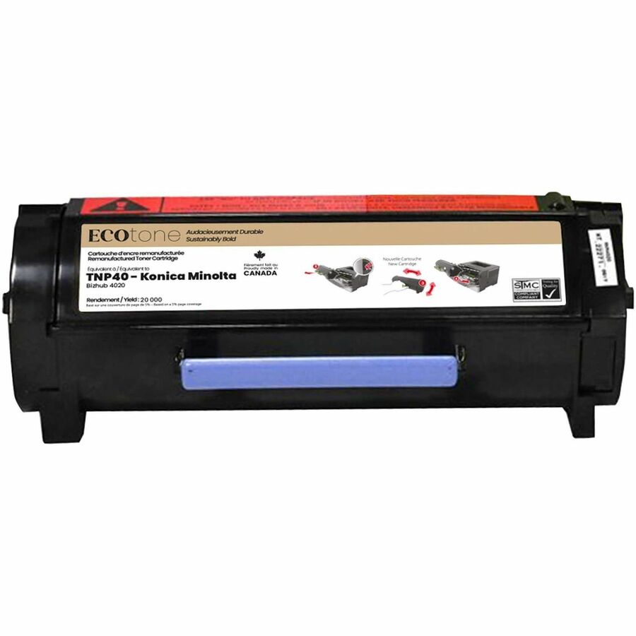 EcoTone Toner Cartridge - Remanufactured for Konica Minolta TNP40 / A6WN01H - Black