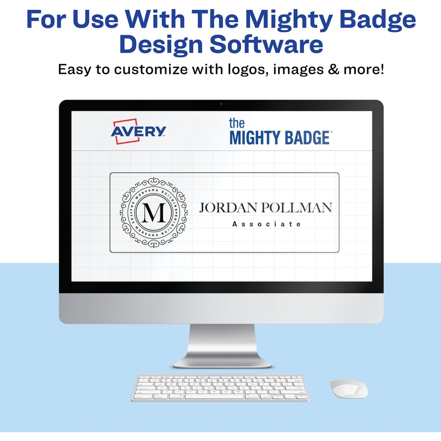 The Mighty Badge® Name Badge Kits - Plastic - Gold - 5 / Carton