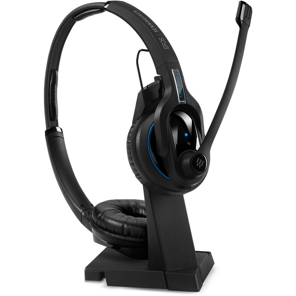 MB Pro 2 UC ML High End, dual-sided, Bluetooth Mobile Business headset with charging stand and small dongle for UC applications. Certified for Skype for Business