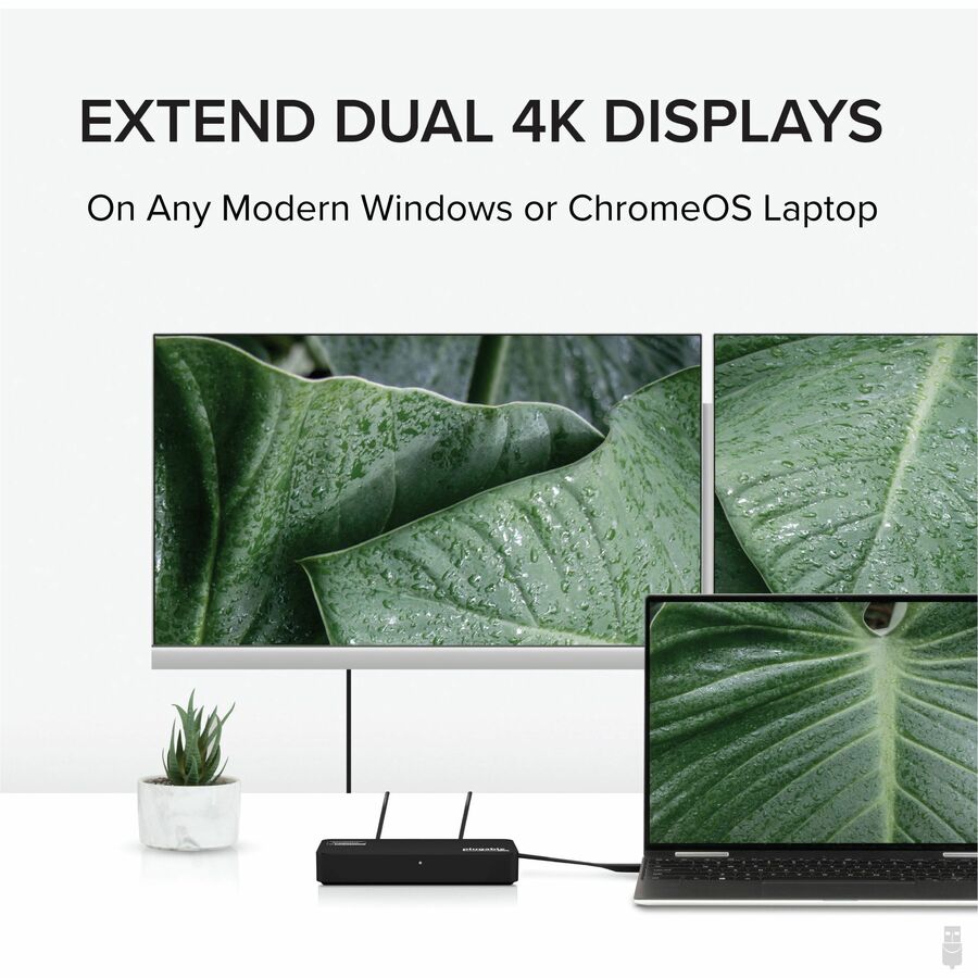 Plugable 4K DisplayPort and HDMI Dual Monitor Adapter for USB 3.0 and USB-C