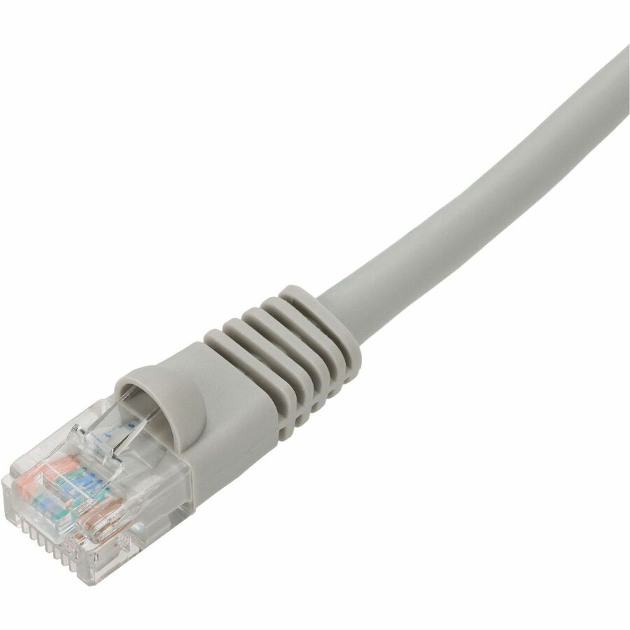 Gray 3 ft Cat 6A PVC Ethernet cable with snagless bubble boots and RJ-45 male connectors — alternate view 1
