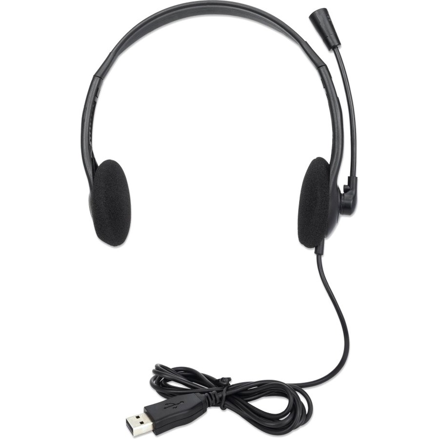 Manhattan Stereo On-Ear Headset (USB), Microphone Boom, Retail Box ...