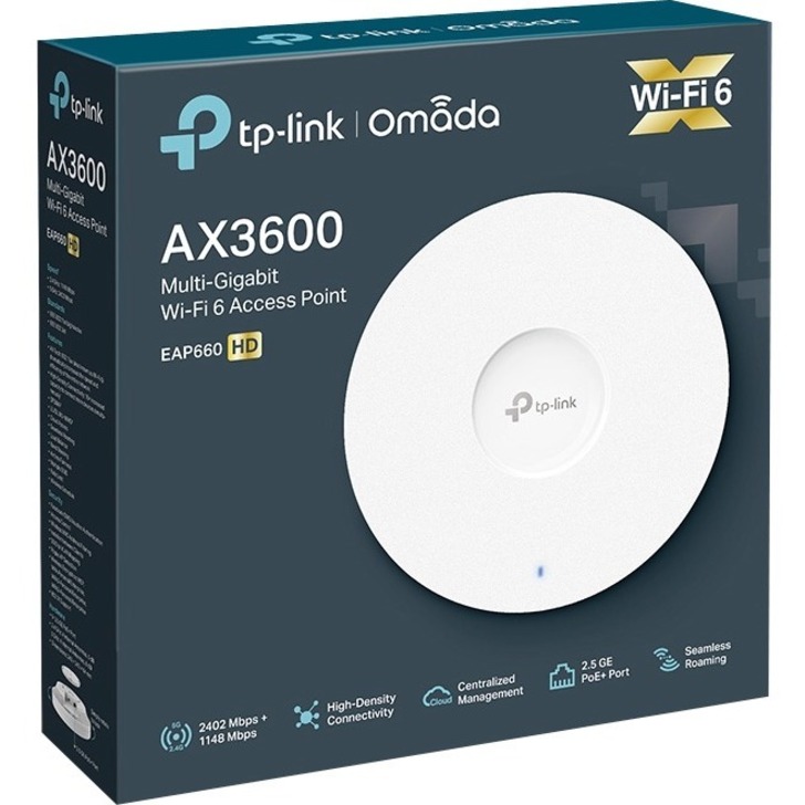 TP-Link EAP660 HD - Omada WiFi 6 AX3600 Wireless 2.5G Access Point for High-Density Deployment