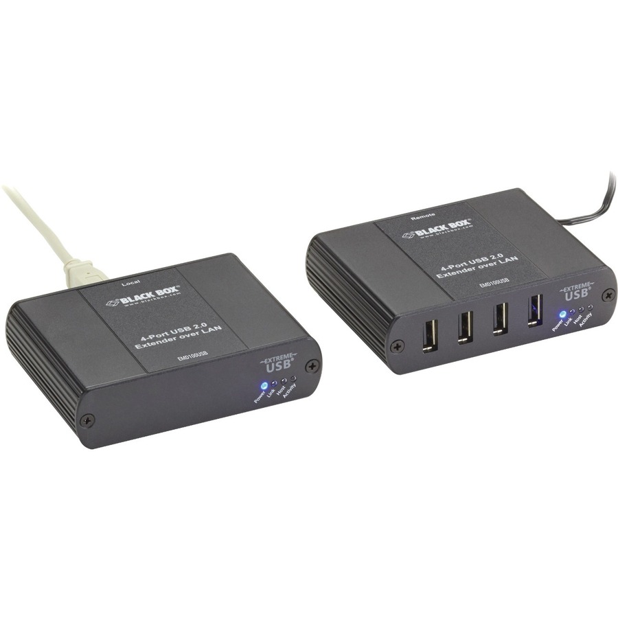 Black Box KVM-over-IP Switchable Extender Kit - LAN, 4-Port, 100m