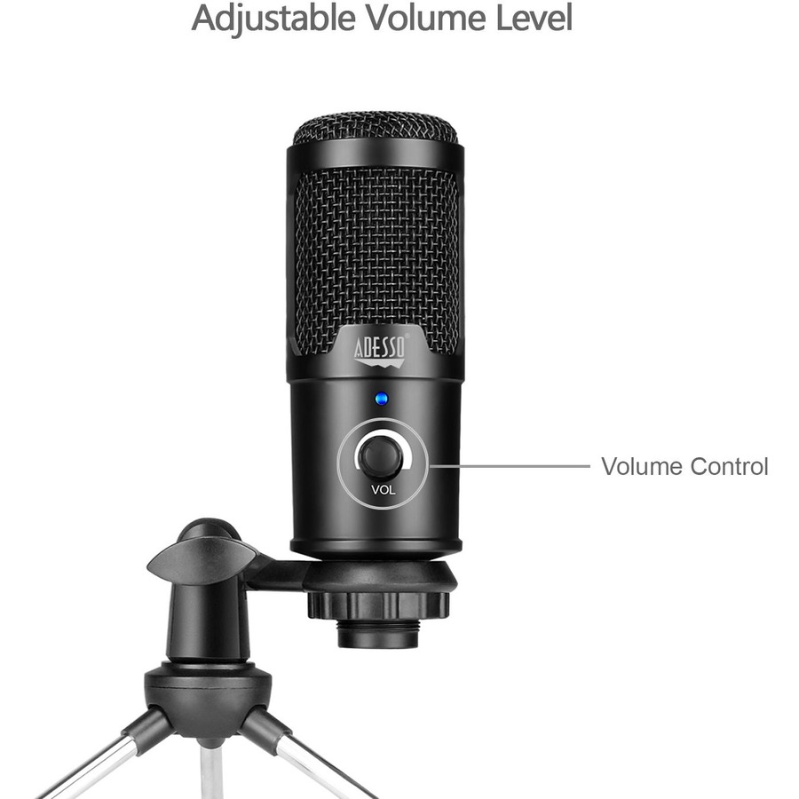 Adesso Xtream M4 Wired Condenser Microphone - 100 Hz to 18 kHz - 680 Ohm -42 dB - Cardioid, Uni-directional - USB - Microphones - ADEXTREAMM4