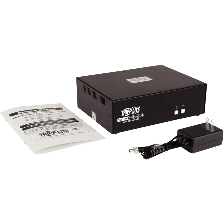 Tripp Lite by Eaton Secure KVM Switch 2-Port Dual-Monitor HDMI 4K NIAP PP3.0 Audio CAC TAA