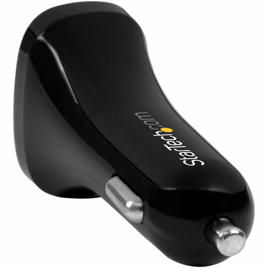 StarTech.com Dual-Port USB Car Charger - 24W/4.8A - Black