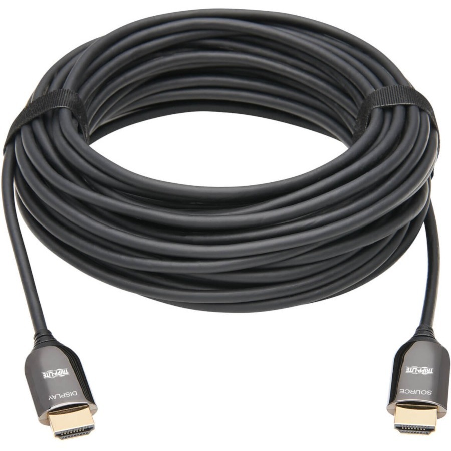 Tripp Lite by Eaton 8K HDMI Plenum-Rated Fiber Active Optical Cable (AOC) - 8K UHD @ 60 Hz HDR M/M Black 10 m (33 ft.)