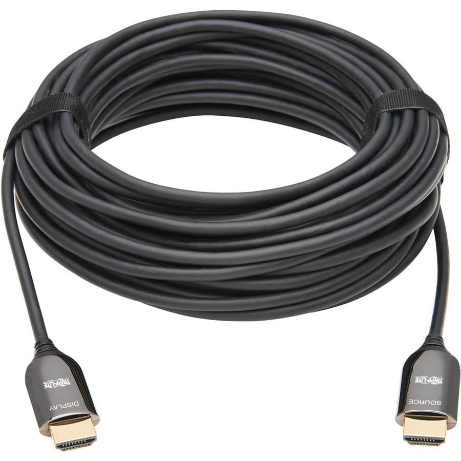 Eaton Tripp Lite Series 8K HDMI Plenum-Rated Fiber Active Optical Cable (AOC) - 8K UHD @ 60 Hz, HDR, M/M, Black, 15 m (49 ft.)