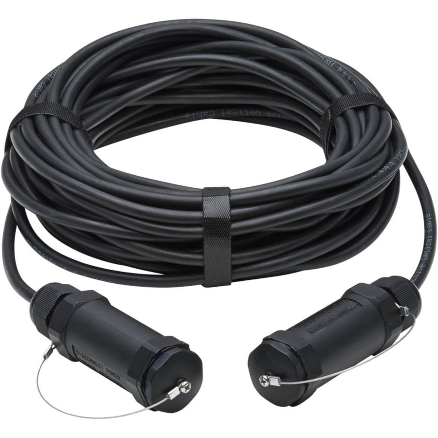 Eaton Tripp Lite Series High-Speed Armored HDMI Fiber Active Optical Cable (AOC) with Hooded Connectors and Reel - 4K @ 60 Hz, HDR, IP68, M/M, Black, 100 m (328 ft.)