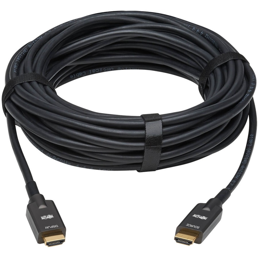 Eaton Tripp Lite Series High-Speed Armored HDMI Fiber Active Optical Cable (AOC) - 4K @ 60 Hz, HDR, 4:4:4, M/M, Black, 10 m (33 ft.)