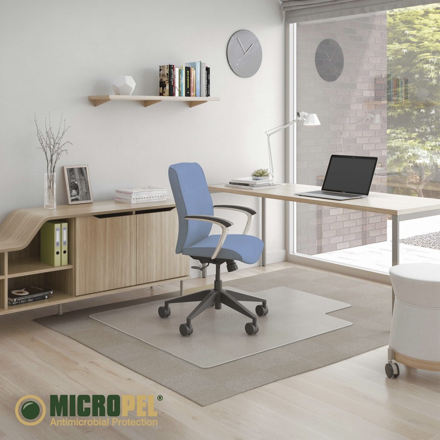 Deflecto SuperMat+ Chairmat - Medium Pile Carpet, Home Office, Commercial - 48" Length x 36" Width x 0.500" Thickness - Rectangular - Polyvinyl Chloride (PVC) - Clear - 1 / Carton