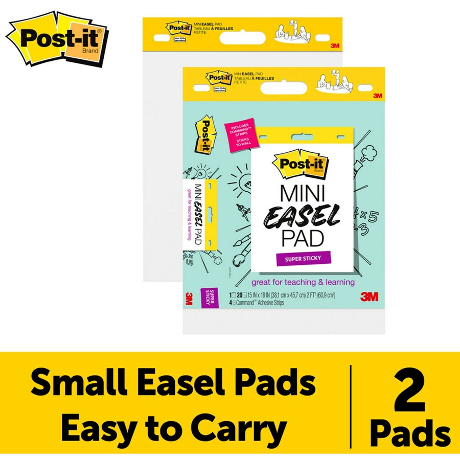 Post-it Super Sticky Easel Pad, 25 in x 30 in Sheets, Yellow Paper with  Lines, 30 Sheets/Pad, 4 Pads/Pack, Great for Virtual Teachers and Students