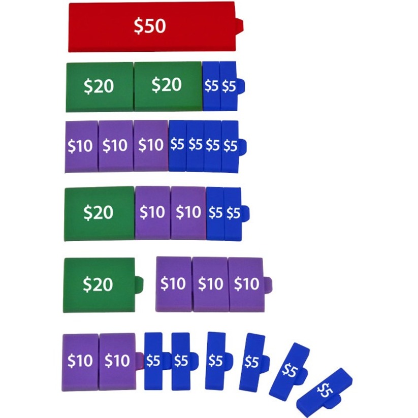 SI Manufacturing Canadian Connecting Proportional Money Tiles - 152 Pieces - Skill Learning: Currency, Money, Color, Matching - 152 Pieces - Money - SIM13976