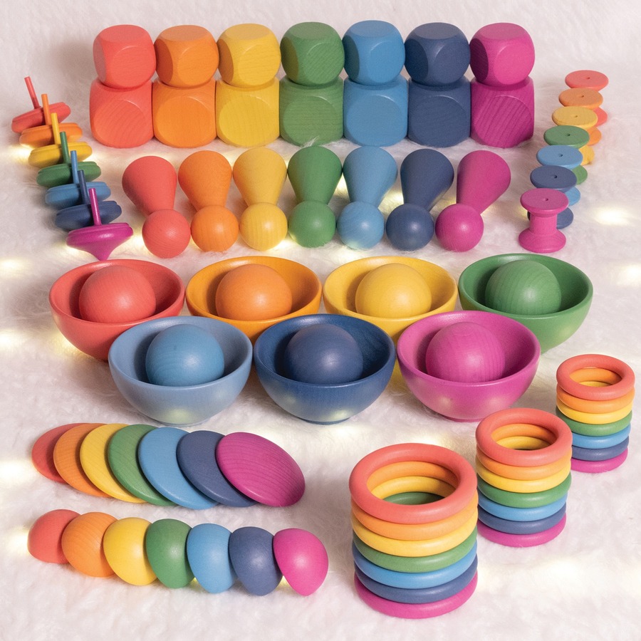 TickiT Rainbow Wooden Super Set - Counting & Sorting - LAD73979