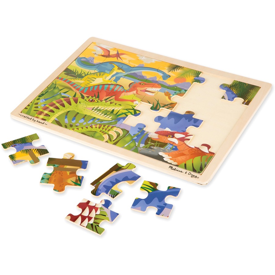 24-Piece Dinosaur Wooden Tray Puzzle - Puzzles - LCI19066