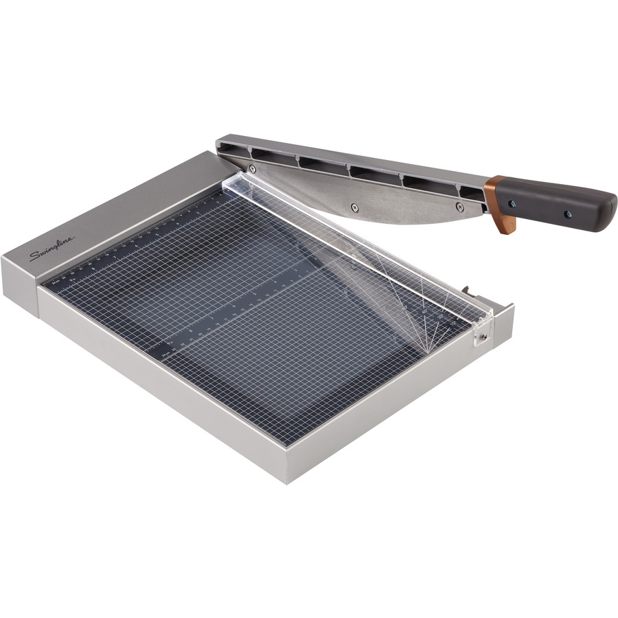 Swingline ClassicCut 1225G Guillotine Trimmer with EdgeGlow, Glass, 12" , 25 Sheets - 25 Sheet Cutting Capacity - 12" (304.80 mm) Cutting Length - Built-in LED, Durable, Safety Latch, Adjustable Alignment Guide, Sturdy - Metal, Glass = SWIG7010005