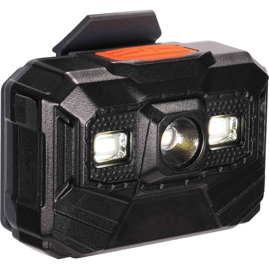 Skullerz 8987 Rechargeable Hard Hat Light - LED - 300 lm Lumen - Battery Rechargeable - Battery - Drop Resistant, Dust Resistant, Water Resistant - Black - 1 Each